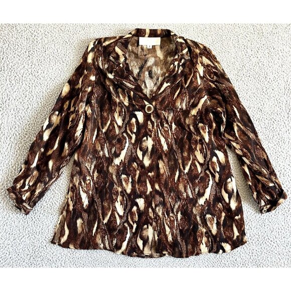 Vintage Dorothy Schoelen Jacket Blazer Artsy Boho Animal Print - Picture 1 of 16